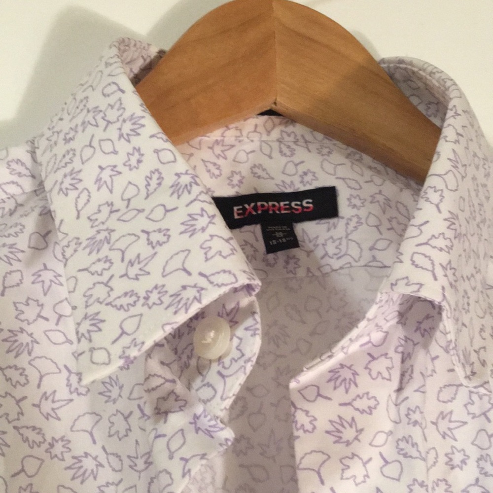 Express Leaf Pattern Dress Shirt - image 2